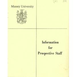 Information Series No 28, Information for Prospective Staff, 1979