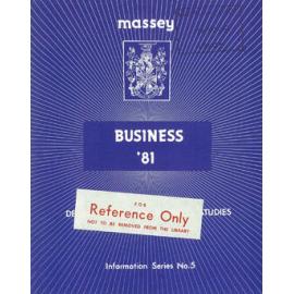 Information Series No 5, Degree Courses in Business Studies, 1981