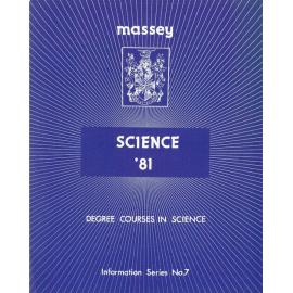Information Series No 7, Degree Courses in Science, 1981