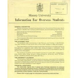 Information Series No 22, Information for Overseas Students, 1981