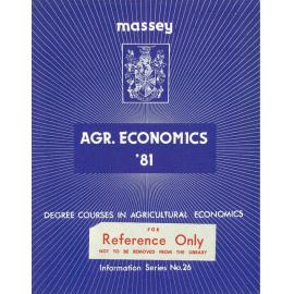 Information Series No 26, Degree Courses in Agricultural Economics, 1981