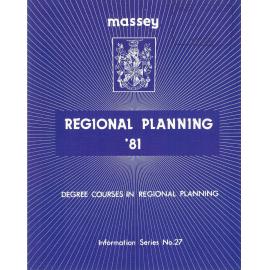 Information Series No 27, Degree Courses in Regional Planning, 1981