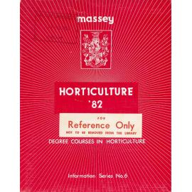 Information Series No 6, Degree Courses in Horticulture, 1982