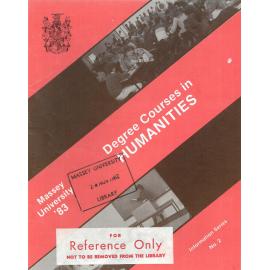 Information Series No 2, Degree Courses in Humanities, 1983