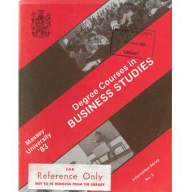Information Series No 5, Degree Courses in Business Studies, 1983