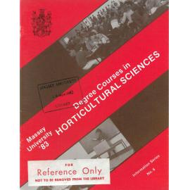 Information Series No 6, Degree Courses in Horticultural Sciences, 1983