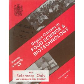 Information Series No 8, Degree Courses in Food Science and Biotechnology, 1983