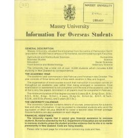 Information Series No 22, Information for Overseas Students, 1983