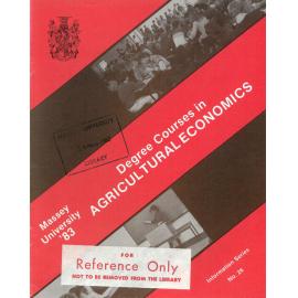 Information Series No 26, Degree Courses in Agricultural Economics, 1983