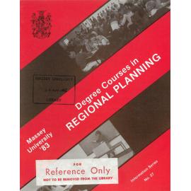 Information Series No 27, Degree Courses in Regional Planning, 1983