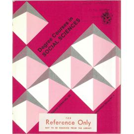 Information Series No 3, Degree Courses in Social Sciences, 1985