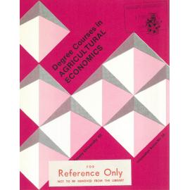 Information Series No 26, Degree Courses in Agricultural Economics, 1985