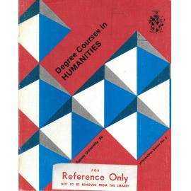 Information Series No 2, Degree Courses in Humanities, 1986