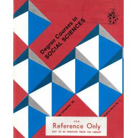 Information Series No 3, Degree Courses in Social Sciences, 1986