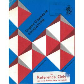 Information Series No 4, Degree Courses in Education, 1986