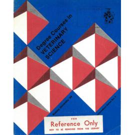 Information Series No 9, Degree Courses in Veterinary Science, 1986