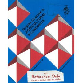 Information Series No 26, Degree Courses in Agricultural Economics, 1986