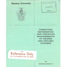 Information Series No 19, Computing Mathematics and Statistics Requirements of Degree and Diploma Courses, 1988