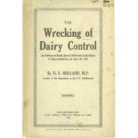 The wrecking of dairy control, 1928