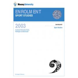 Enrolment Sport Studies, 2003