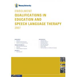 Enrolment Qualifications in Education and Speech Language Therapy, 2007