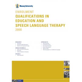Enrolment Qualifications in Education and Speech Language Therapy, 2008