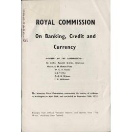 Royal Commission on banking, credit and currency