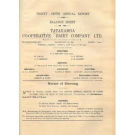 Tataramoa Co-operative Dairy Company Limited. Annual Report and Balance Sheet for the year ended 31 May 1952