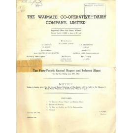 Waimate Co-operative Dairy Company Limited. Annual Report and Balance Sheet for the year ended 30 June 1964