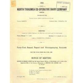 North Tiraumea Co-operative Dairy Company Limited. Annual Report and Balance Sheet for the year ended 30 June 1955