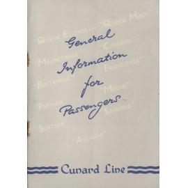 General information for passengers, Cunard Line