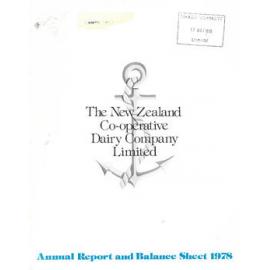 New Zealand Co-operative Dairy Company; Limited. Annual Report and Balance Sheet for the year ended 31 May 1978
