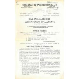 Ohura Valley Co-operative Dairy Company Limited. Annual Report and Statement of Accounts for the year ended 31 May 1959