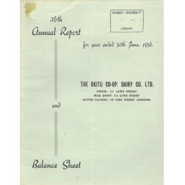 Okitu Co-operative Dairy Company Limited. Annual Report and Balance Sheet for the year ended 30 June 1956