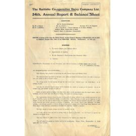 Kaitieke Co-operative Dairy Company Limited. Annual Report and Balance Sheet for the year ended 31 May 1945