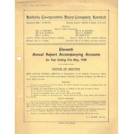 Kaikohe Co-operative Dairy Company Limited. Annual Report and Accompanying Accounts for the year ended 31 May 1940