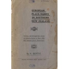 European place-names in southern New Zealand