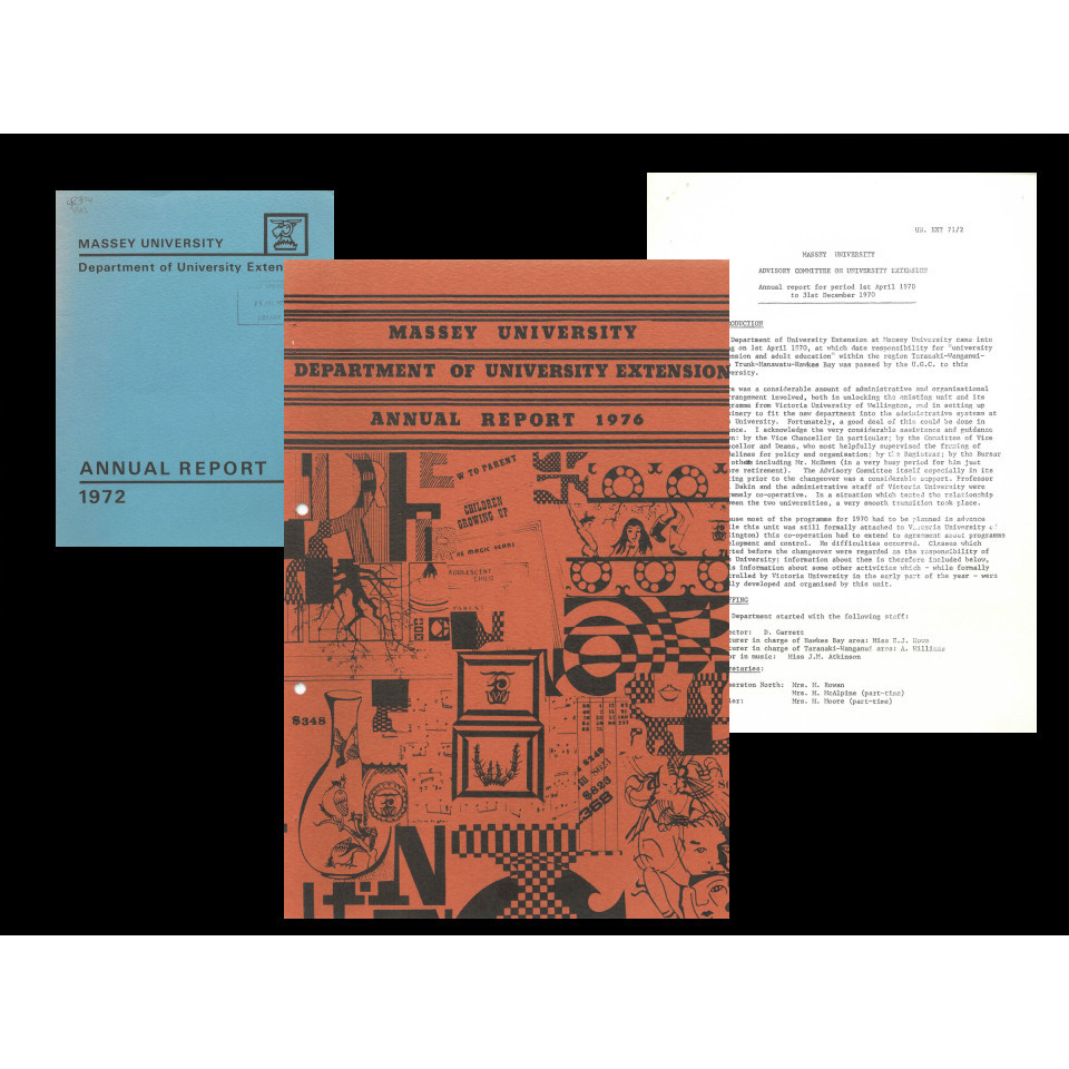 Massey University Department of University Extension Annual Reports