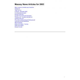 Massey News webpage archive, 2003