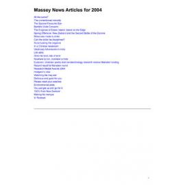 Massey News webpage archive, 2004