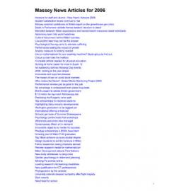 Massey News webpage archive, 2006