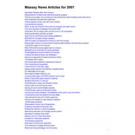 Massey News webpage archive, 2007
