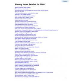 Massey News webpage archive, 2008