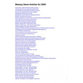 Massey News webpage archive, 2009