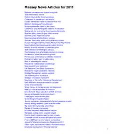 Massey News webpage archive, 2011