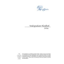 Undergraduate Handbook of the School of English and Media Studies, 2004
