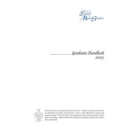 Graduate Handbook of the School of English and Media Studies, 2003