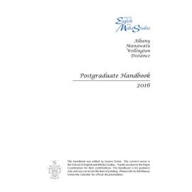 Graduate Handbook of the School of English and Media Studies, 2016