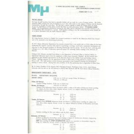 MU, 9-16 February 1970