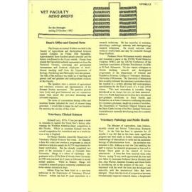 Vet Faculty News Briefs, 2 October 1992